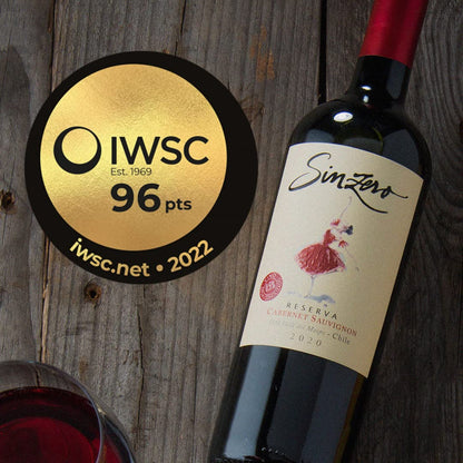 SINZERO - Cabernet Sauvignon - 750 ml 6 Pack - Non-alcoholic red wine - Aged in French oak for smooth rich flavor - Low calories, vegan friendly - Made in Chile
