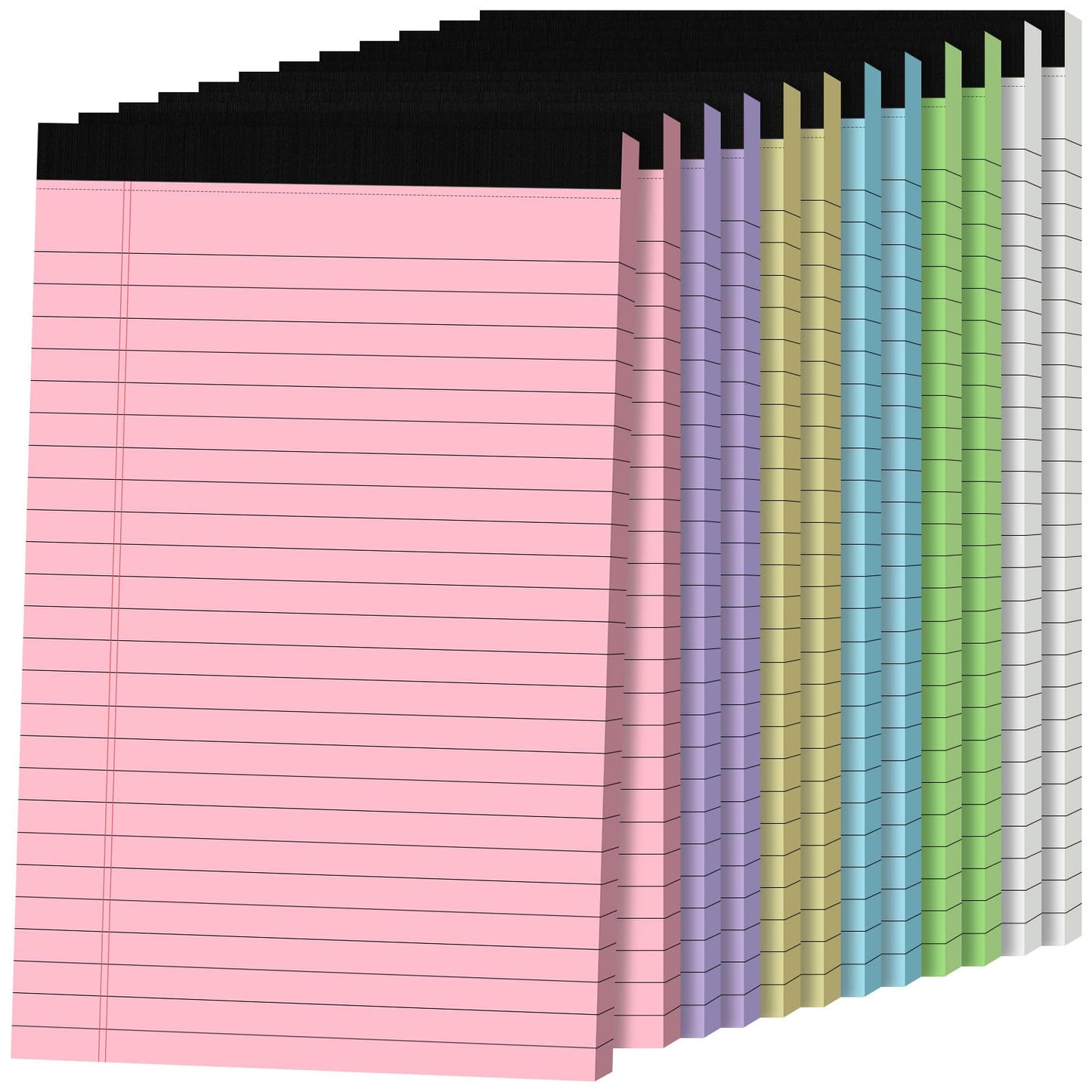 12 Pack Notepads 5x8, Small Legal Pads Narrow College Ruled, 30 Sheets/Pack, Perforated Notebook - White Note Pads for School, Memo, Note Taking, Teacher & Office Supplies, Writing Pads of Paper
