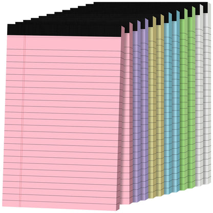 12 Pack Notepads 5x8, Small Legal Pads Narrow College Ruled, 30 Sheets/Pack, Perforated Notebook - White Note Pads for School, Memo, Note Taking, Teacher & Office Supplies, Writing Pads of Paper