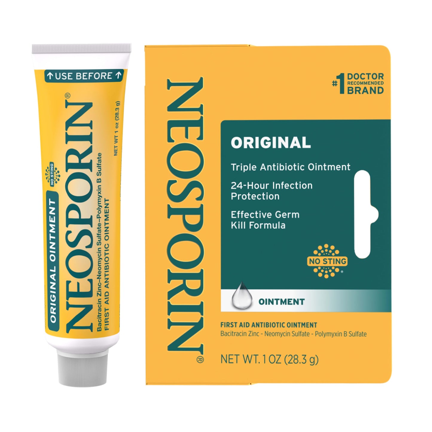Neosporin Original First Aid Triple Antibiotic Ointment with Bacitracin Zinc for Infection Protection, Wound Care Treatment & Helps Minimize the Appearance of Scars for Minor Wounds, .5 oz