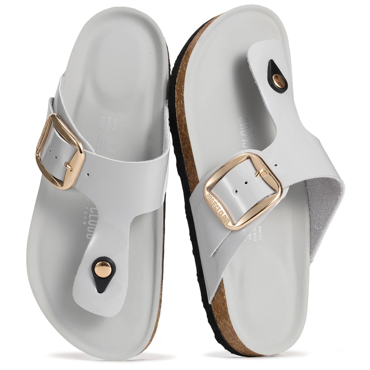 Project Cloud Womens Sandals 100% Genuine Leather Thong Sandals for Women - Memory Foam Insole Women Sandals - Non-Slip Flip Flops for Women - Lightweight Sandals Women Footwear 2026