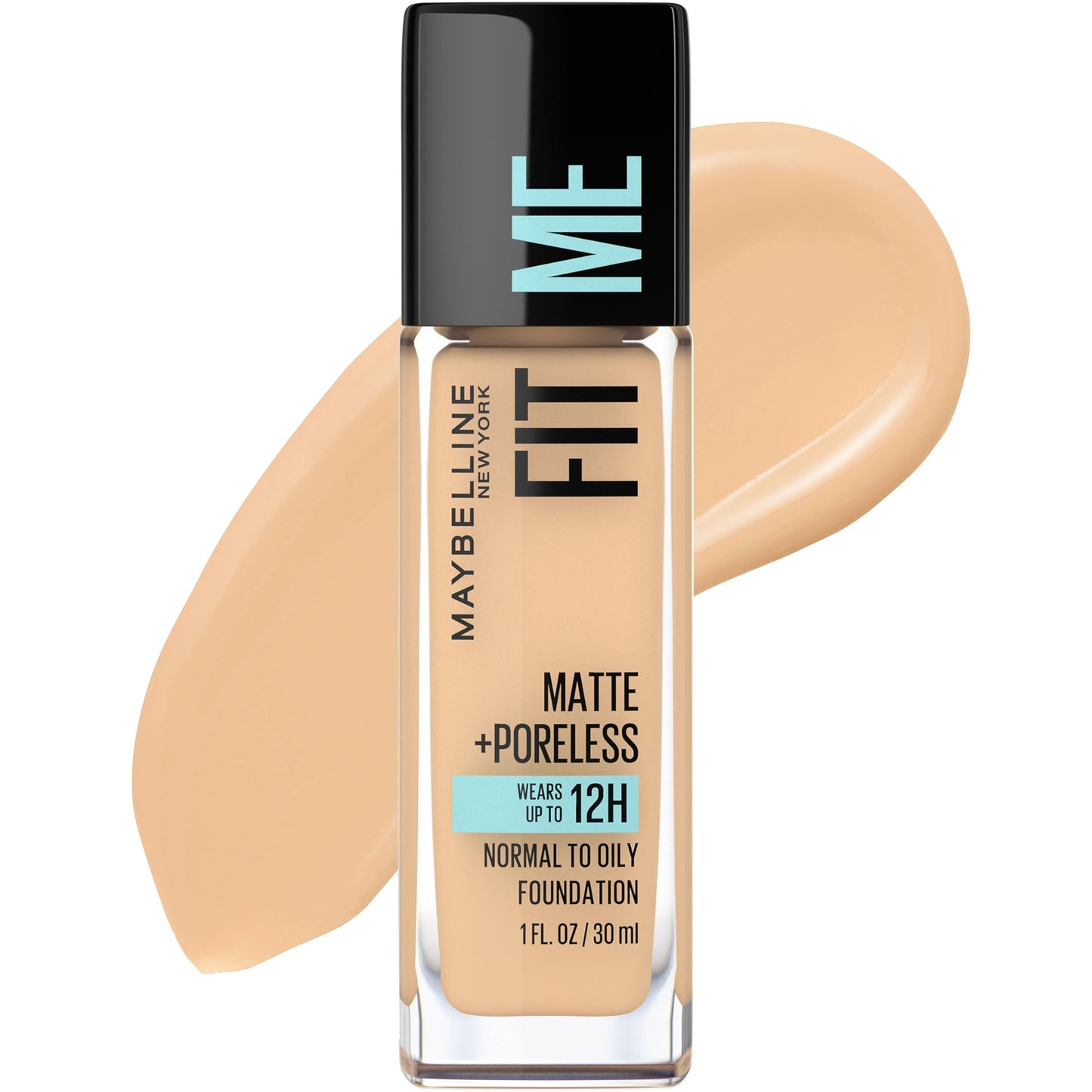 Maybelline Fit Me Matte + Poreless Liquid Oil-Free Foundation Makeup, Mocha, 1 Count (Packaging May Vary)