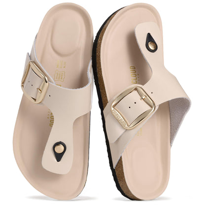 Project Cloud Womens Sandals 100% Genuine Leather Thong Sandals for Women - Memory Foam Insole Women Sandals - Non-Slip Flip Flops for Women - Lightweight Sandals Women Footwear 2026