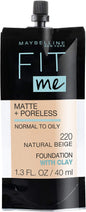 Maybelline Fit Me Matte + Poreless Liquid Oil-Free Foundation Makeup, Mocha, 1 Count (Packaging May Vary)