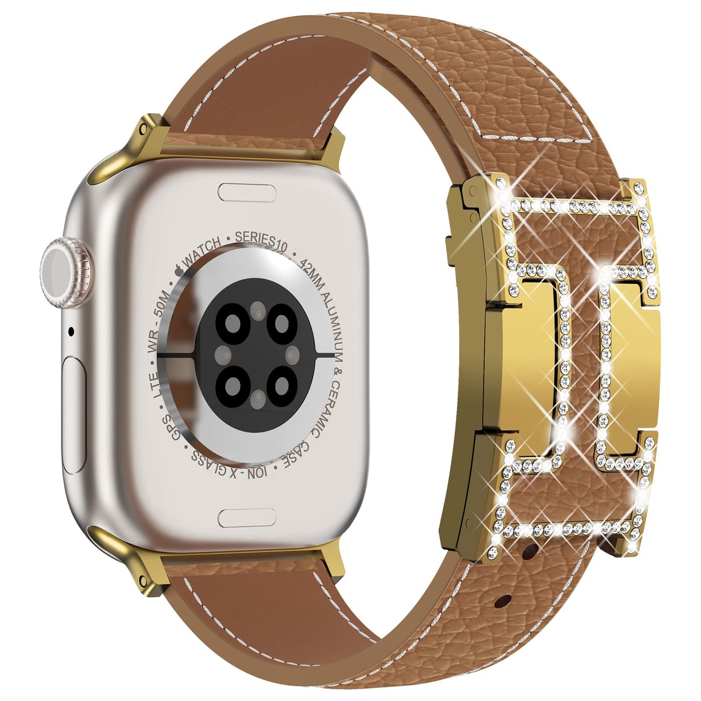 Leather Magnetic Watch Band Compatible with Apple Watch Ultra Band 49mm 46mm 45mm 44mm 42mm 41mm 40mm 38mm Replacement Strap for Women Men iWatch Ultra 3/2/1/SE3/Series 11/10/9/8/7/6/5/4/3/2/1