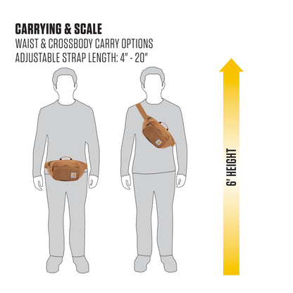 Carhartt Classic Adjustable Sling Bag, Durable, 600-Denier Water Resistant Hip Pack