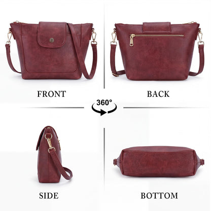 Crossbody Purses for Women Vegan Leather Small Crossbody Bags with Adjustable Strap Lightweight Travel Shoulder Bag