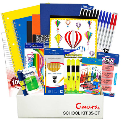 70 Piece Back to School Supplies Kit for Middle & High School Students Grades 7-12, Complete Student Supply Bundle with Binder, Notebooks, Folders, Pens, Pencils, Highlighters & Classroom Essentials