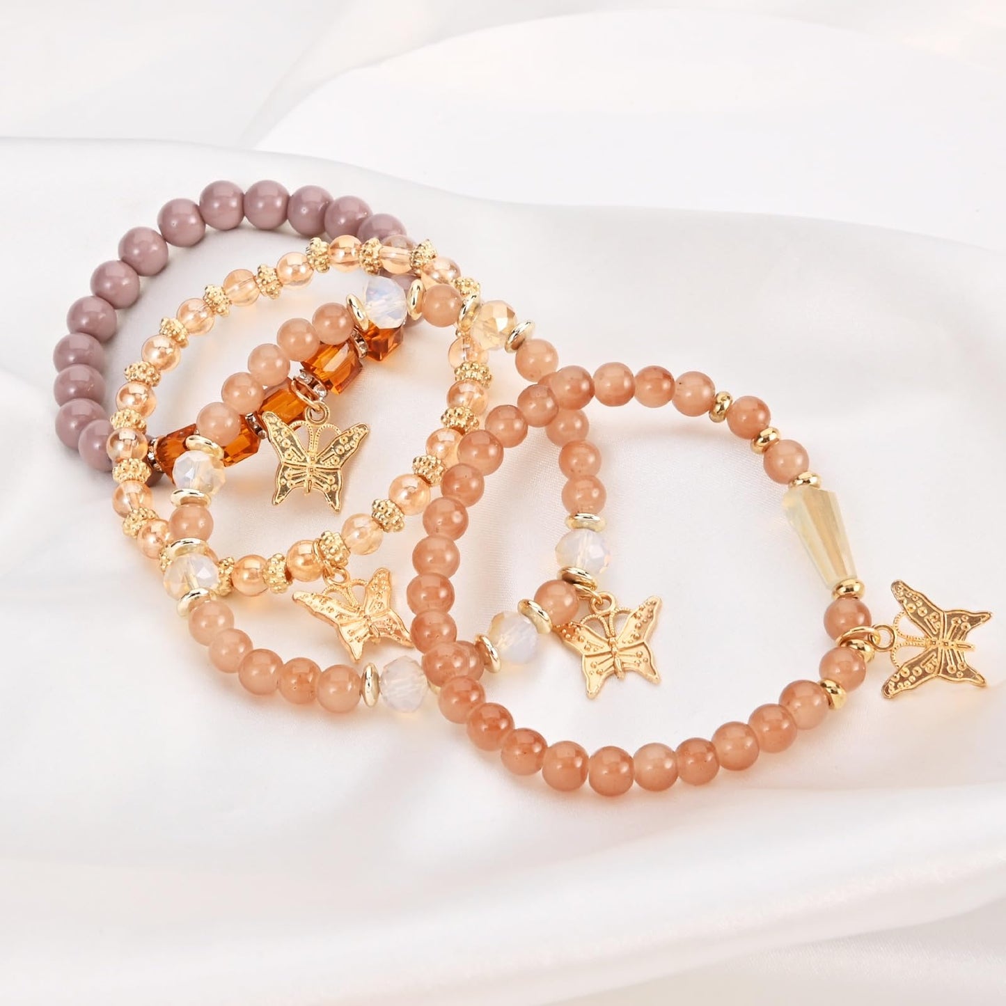 Bohemian Bracelet Sets for Women - 6 Sets Stackable Stretch Bracelets Multi-color Boho Jewelry for Women Hippie Bracelets Dainty Jewelry