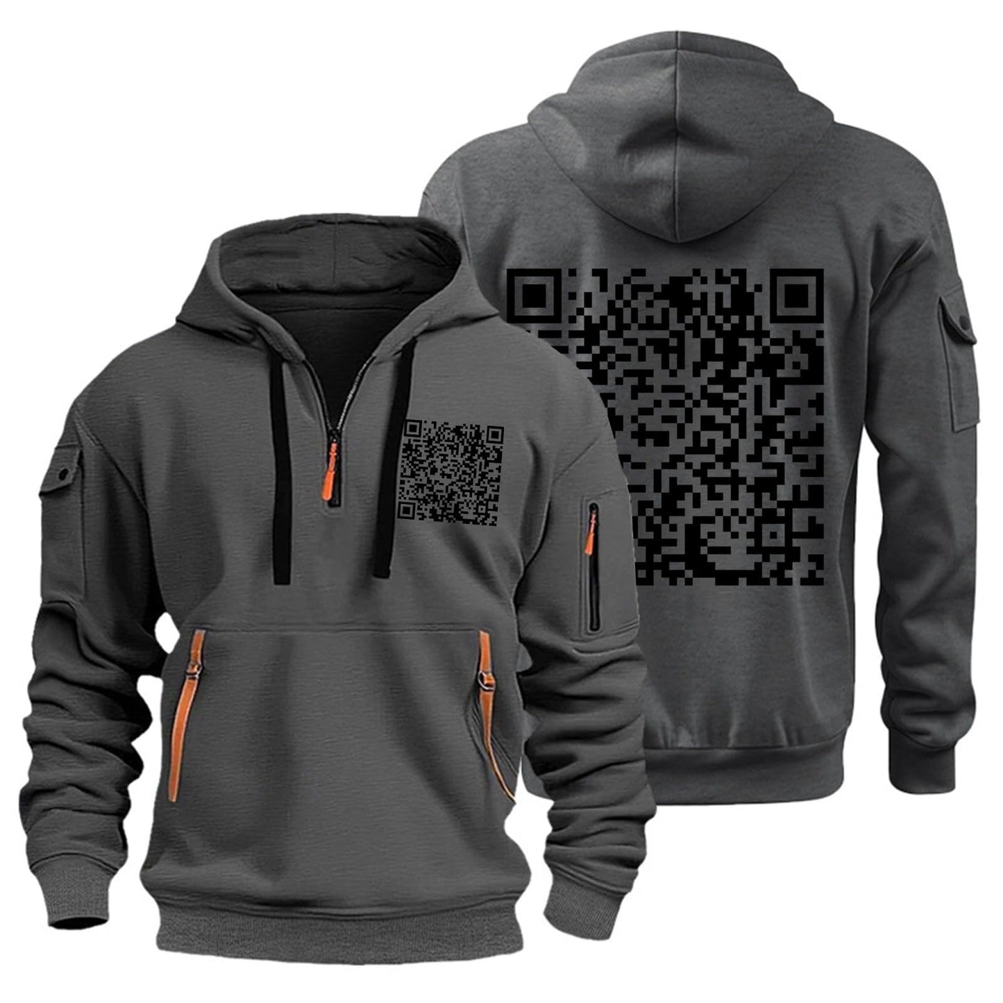 RTTUIOP Hoodies for Men Quarter Zip Pullover Tactical Sweatshirt Vintage Long Sleeve Casual Fashion Hoodie With Pockets