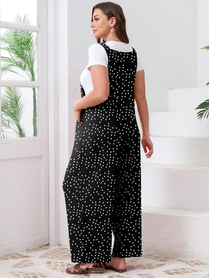 TAKEYAL Women's Plus Size Jumpsuit Overalls Wide Leg Casual Summer Rompers Adjustable Loose Fit Jumpsuits With Pockets 2026