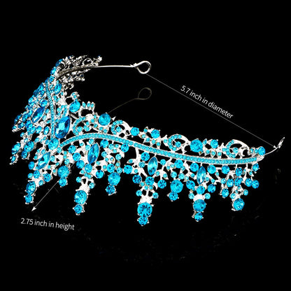TOBATOBA Silver Wedding Crystal Tiaras and Crowns for Women, Bride Royal Queen Headband Princess Quinceanera Headpieces for Birthday Prom Pageant Party