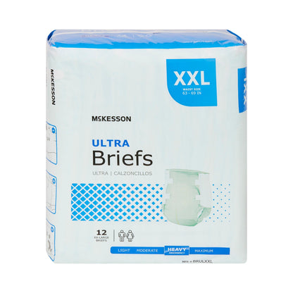 McKesson Ultra Briefs, [32 Count], 3XL, Up to 95 in. Incontinence Adult Diapers with Tabs, Heavy Absorbency, Unisex, Disposable, Elastic Leg Gathers and Contoured Fit for Men and Women