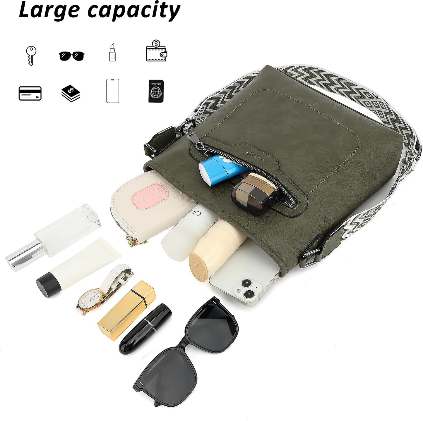 TANTOMI Crossbody Bags for Women Casual Crossbody Purses for Women Travel Shoulder Bag Handbags with Adjustable Strap