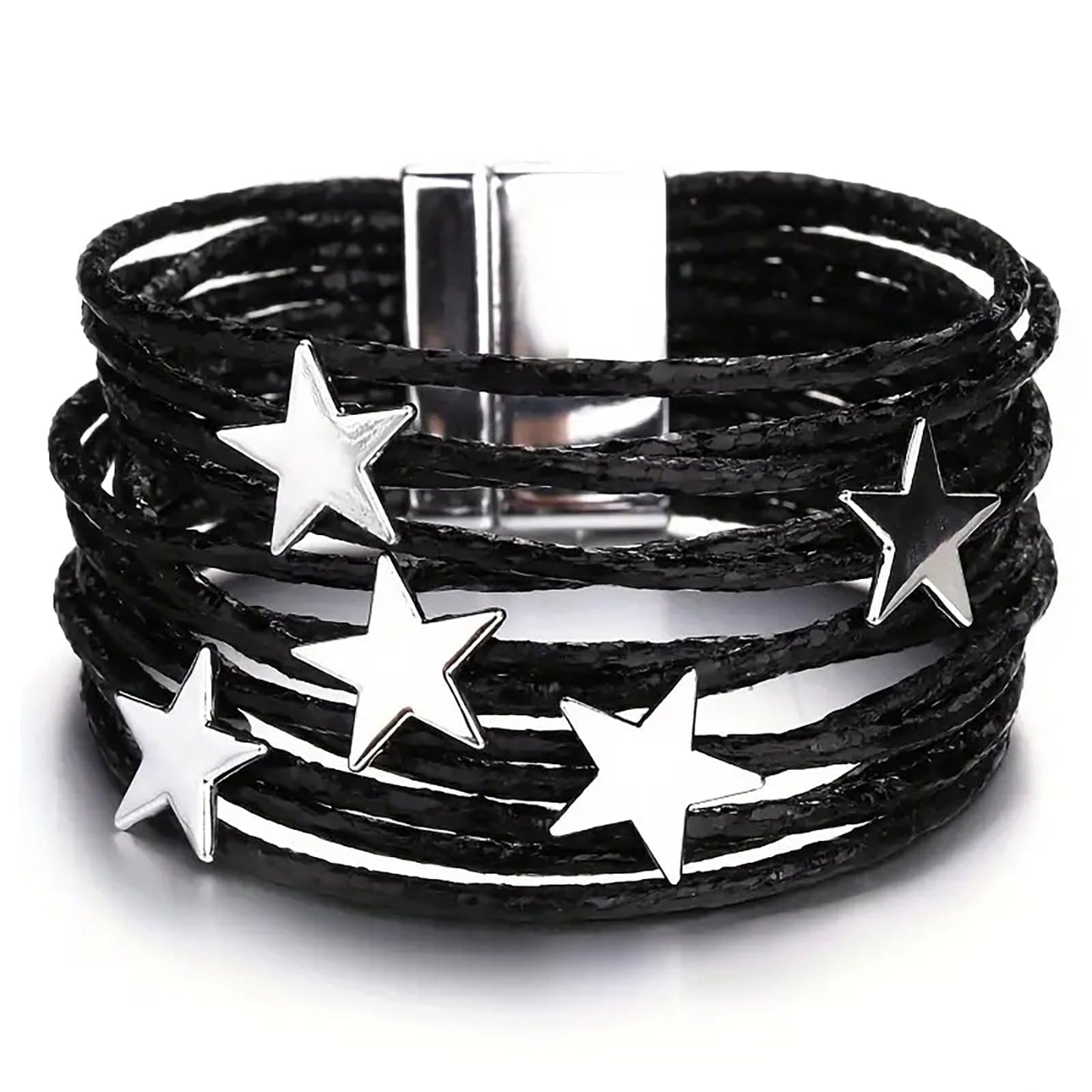 Fesciory Leather Wrap Bracelets for Women, Boho Western Layered Jewelry | Layered leather cuff bracelets, Easy on and off, Boho western style, Daily wear, Gift for women