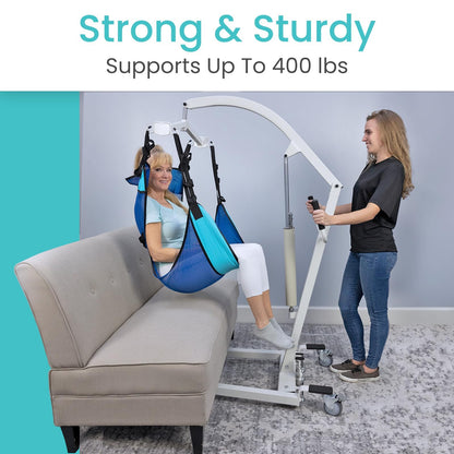 Vive Hydraulic Patient Lift for Home Use with Sling - Portable, Medical Patient Transfer Lift System - Sit to Stand Lift Assist for Elderly - Floor & Fall Elderly Lift - for Car, Wheelchair & Bed