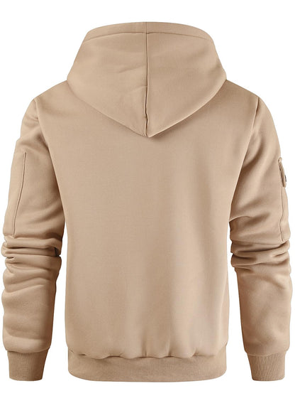 Leidowei Men's Hoodies Casual Pullover Hooded Sweatshirt Long Sleeve Quarter Zip Hoody Tops With Kangaroo Pocket