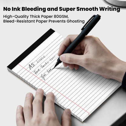 12 Pack Notepads 5x8, Small Legal Pads Narrow College Ruled, 30 Sheets/Pack, Perforated Notebook - White Note Pads for School, Memo, Note Taking, Teacher & Office Supplies, Writing Pads of Paper