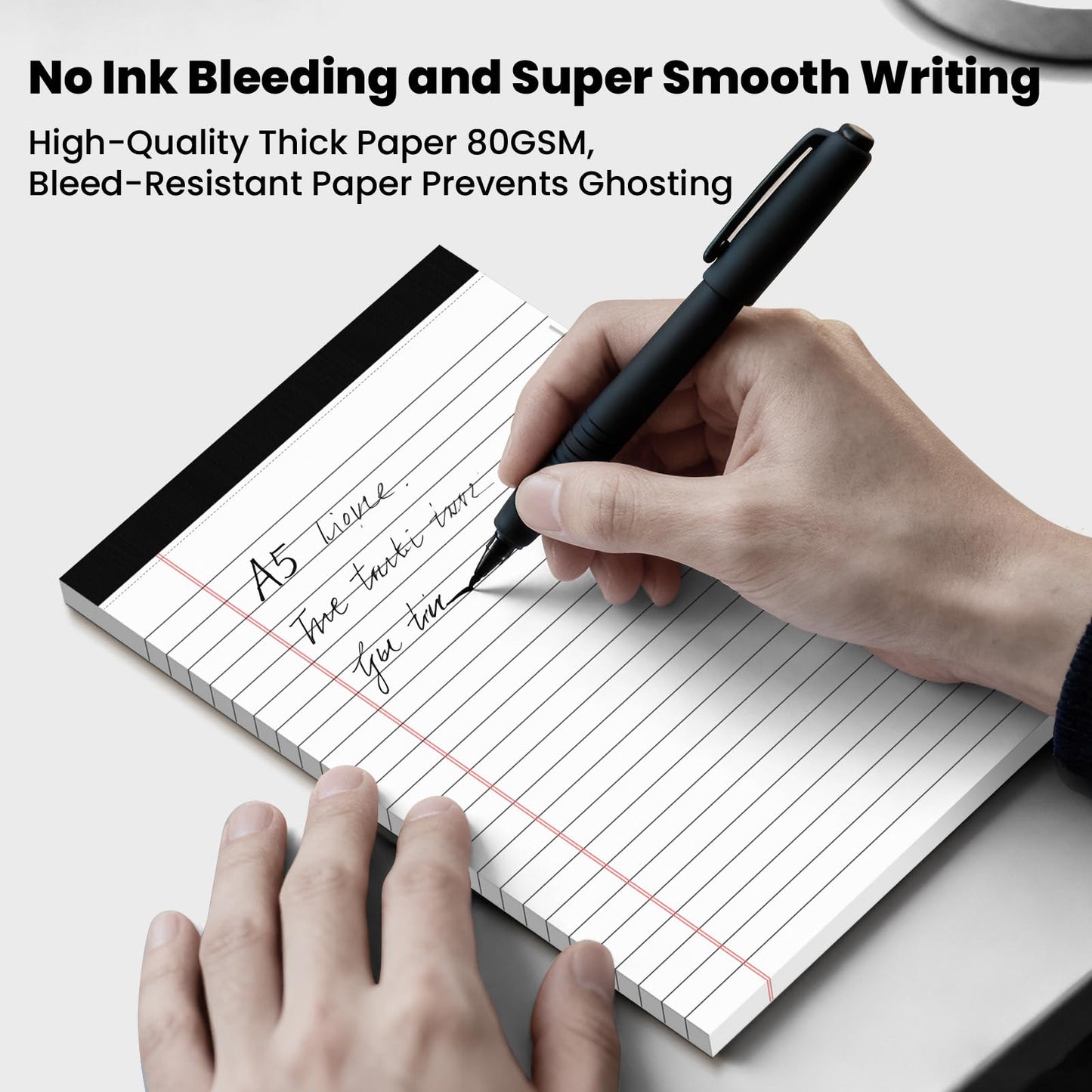 12 Pack Notepads 5x8, Small Legal Pads Narrow College Ruled, 30 Sheets/Pack, Perforated Notebook - White Note Pads for School, Memo, Note Taking, Teacher & Office Supplies, Writing Pads of Paper