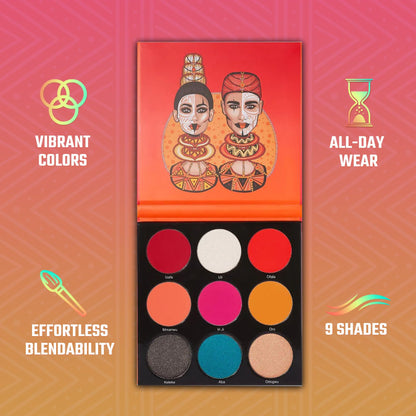 Juvia's Place Palette The Warrior - Warm Golds, Browns & Bronzes, Shades of 9, Warm and Neutral Palette, Pigmented Makeup Palette Eye Color & Shine