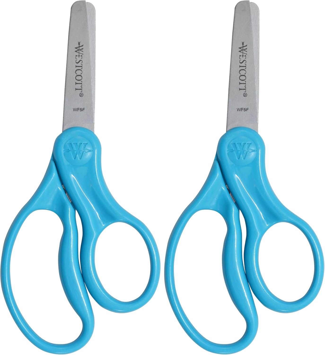 Westcott 16454 Right- and Left-Handed Scissors, Kids' Scissors, Back to School, Classroom Supplies, Ages 4-8, 5-Inch Blunt Tip, Assorted, 6 Pack