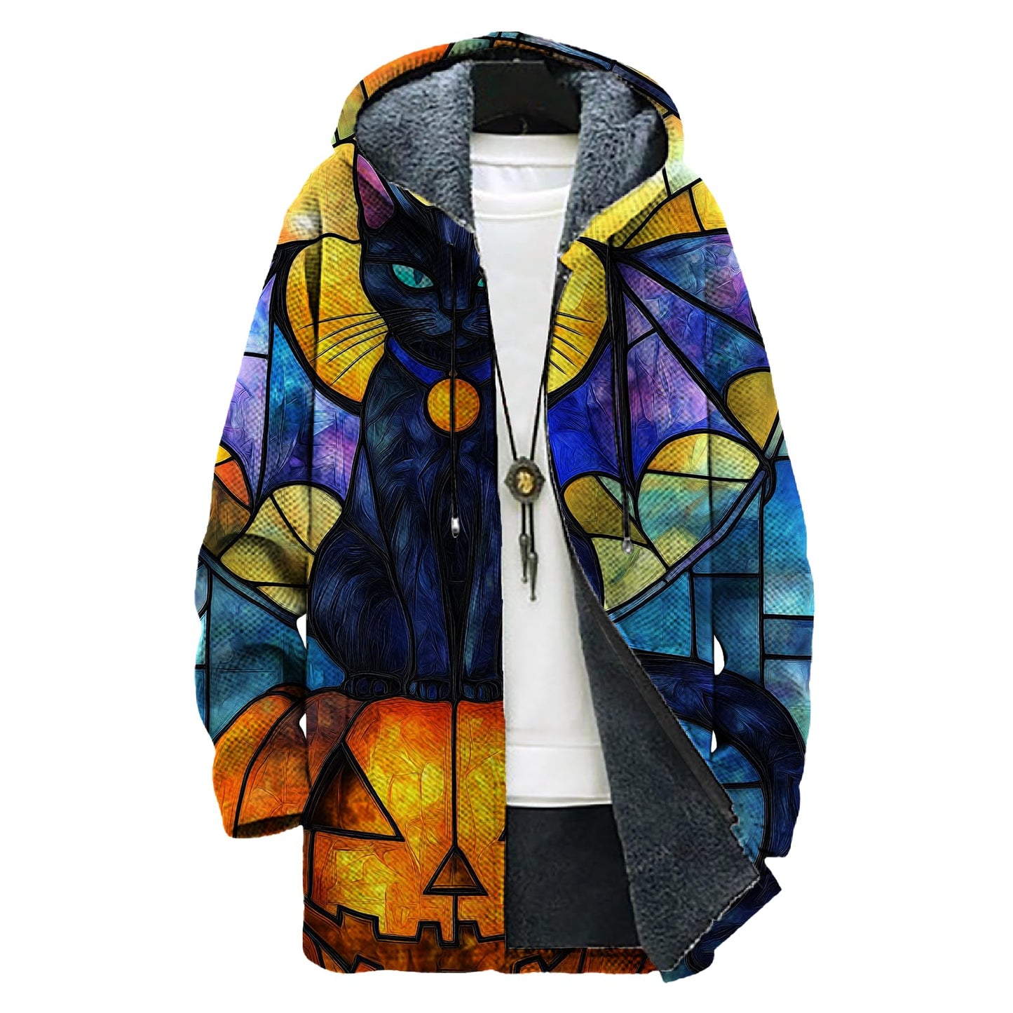 domirica Mens Hooded Cardigan Japanese Art Zip Up Long Sleeve Sweater Hoodie Dragon Print Coat with Pockets