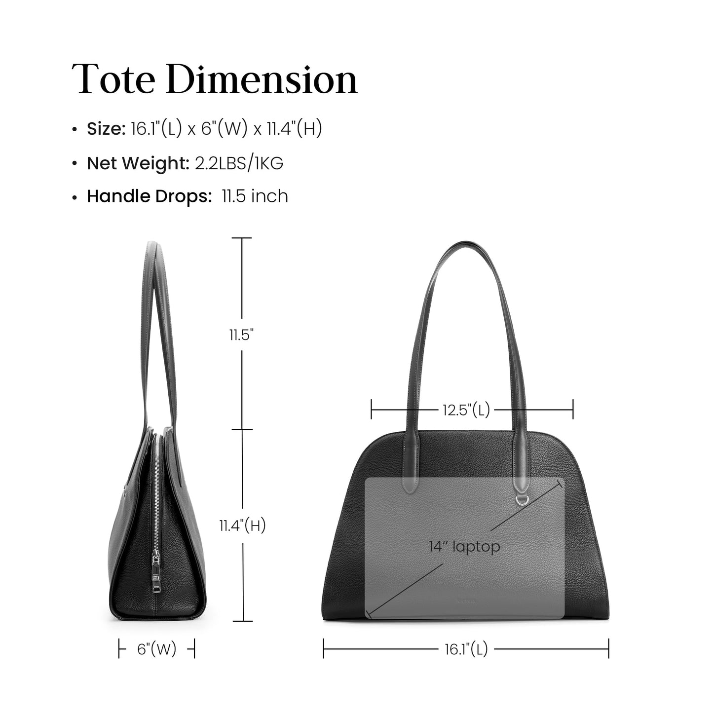 befen Genuine Leather Tote Bag for Women Work, Women's Leather Shoulder Bags Purses Satchel Handbags with Laptop Compartment