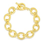 Mytys Chunky Chain Link Bracelet Two-Tone Mixed Metal Textured Toggle Clasp Statement Bangle Bracelet Jewelry for Women Fashion
