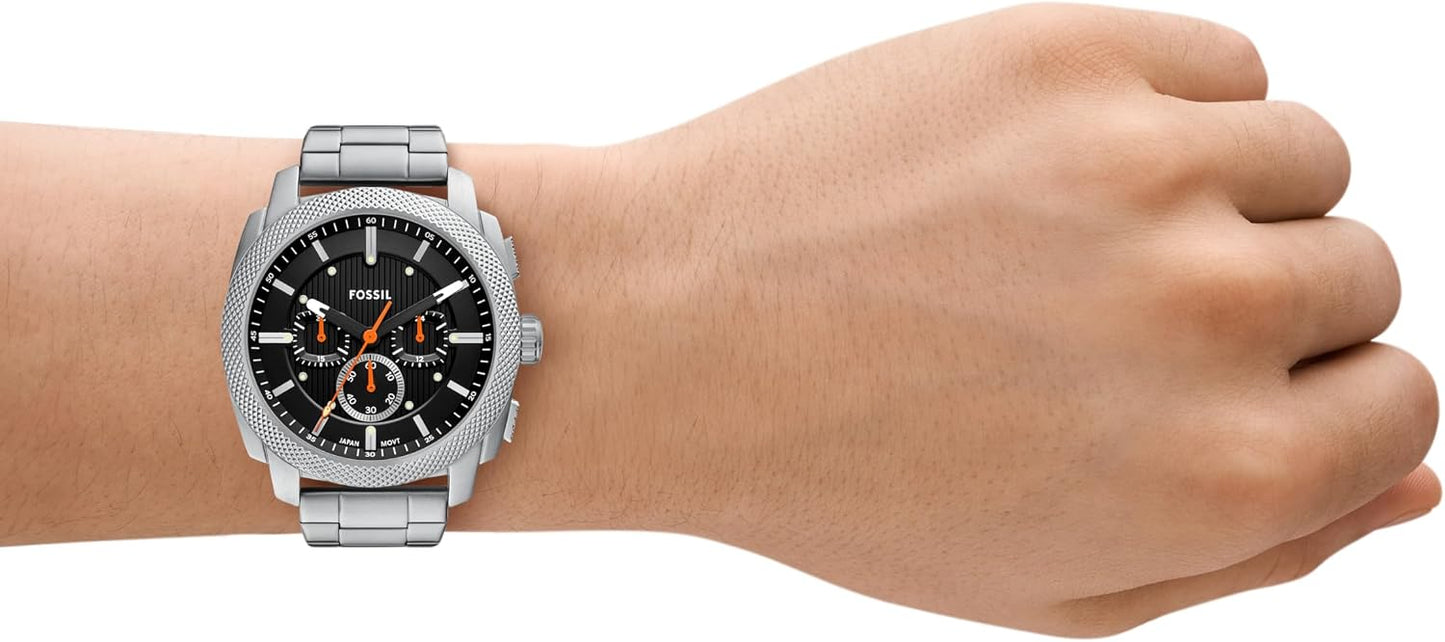 Fossil Men's Watch, Machine Stainless Steel Chronograph Watch for Men