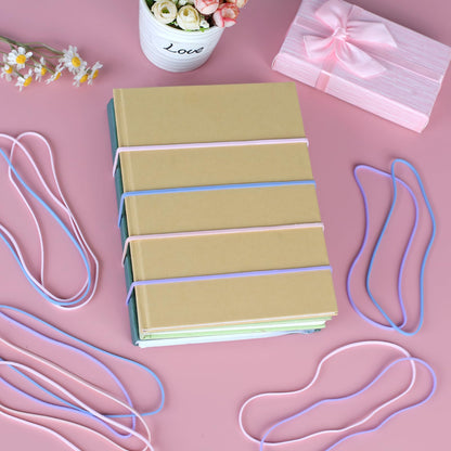 KJAHLAL Large Heavy Duty Rubber Bands - 120 Pcs, 7x1/8 Inches, Assorted Colors, Office & Home Use