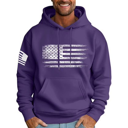 Ymosrh Mens Patriotic Hoodies USA Flag Print Hooded Sweatshirt Pullover Casual Fashion Hoodie, M-6XL