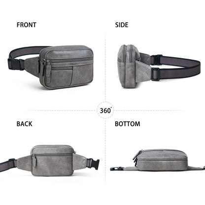 Leresas Fanny Packs for Women Vegan Leather Belt Bag Chic Cross Body Waist Pack Waist Purse for Travel Hiking Running Brown
