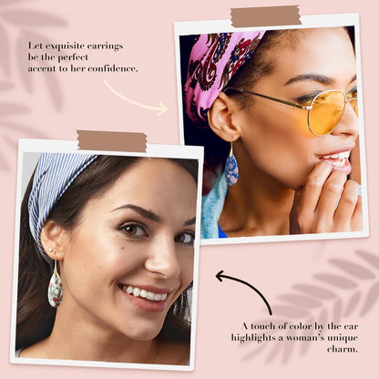 Funtopia 6 Pairs Stone Earrings for Women Trendy Dangle Boho Earrings | Statement Earrings for Women Trendy, Colorful Fashion Gemstone Stone Earrings Jewelry Accessories
