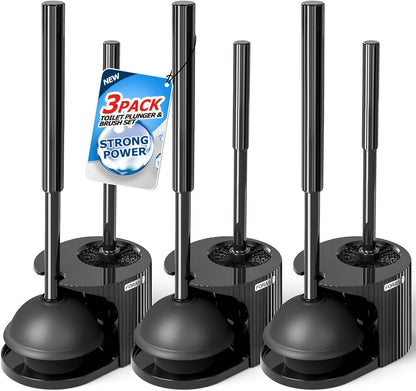 FORASTO 2 in 1 Toilet Plunger and Brush Set，Extended Handle Plunger，Toilet Bowl Brush Plunger Set, Bathroom Cleaning Tools ，Toilet Brush Plunger Combo，Cleaning Brush，Bathroom Cleaning Supplies