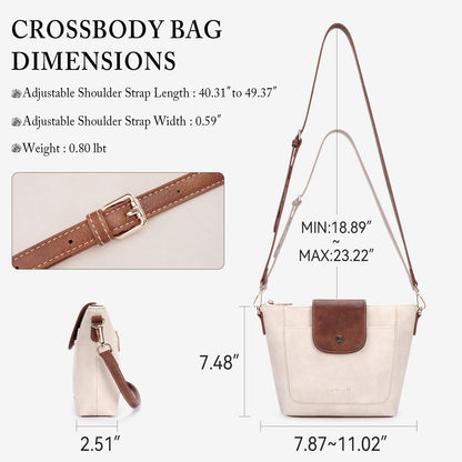 Crossbody Purses for Women Vegan Leather Small Crossbody Bags with Adjustable Strap Lightweight Travel Shoulder Bag