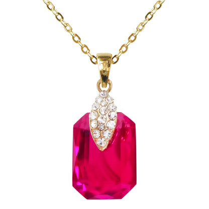 Navachi 18k Gold Plated Crystal Multicolor Square Shape Zircon Dangle Earrings And Neckalce Pendant Az4020-1 Jewelry set