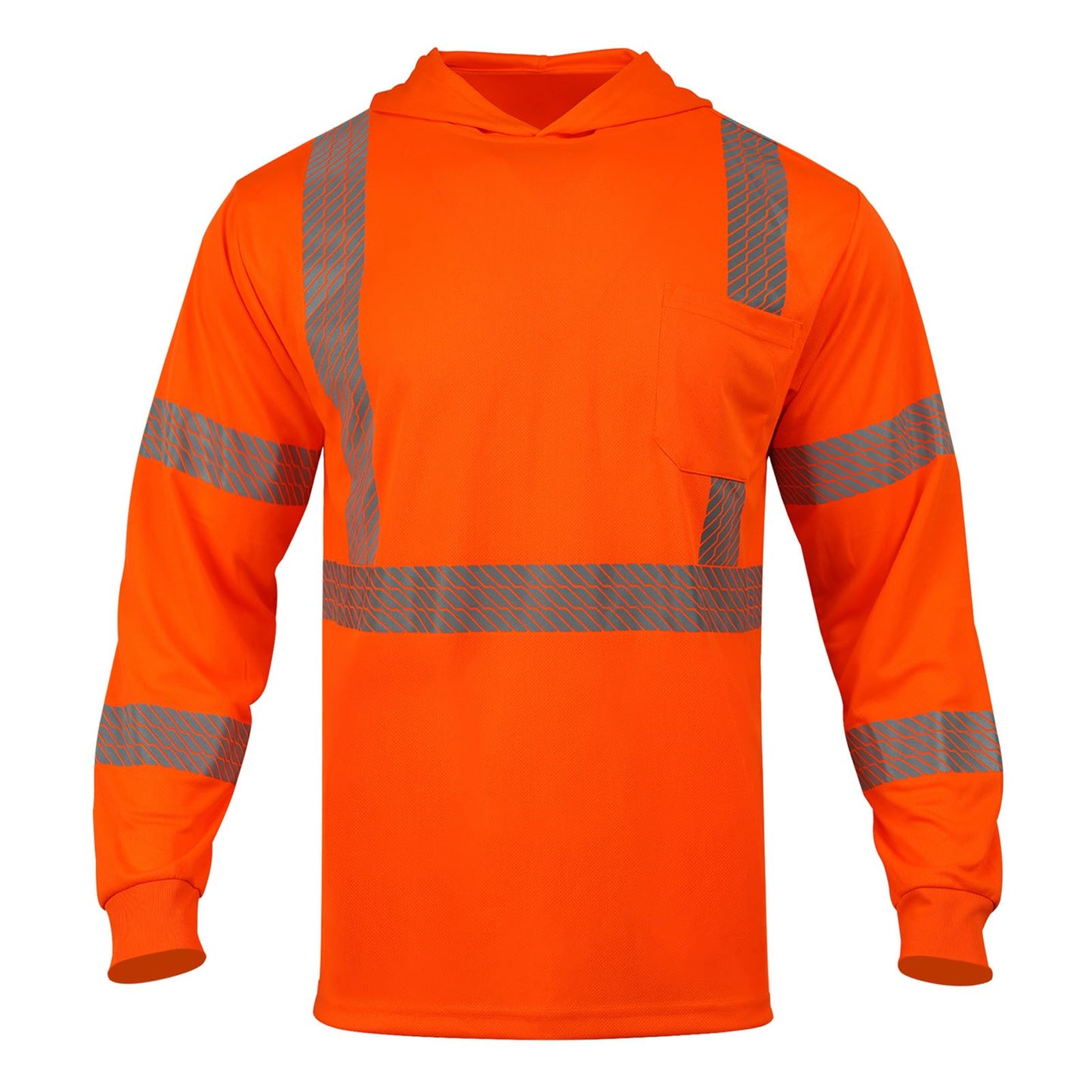 High Visibility Hoodies for Men,Safety Reflective Long Sleeve ANSI Class 3 Hi Vis Construction Work Shirts with Hood