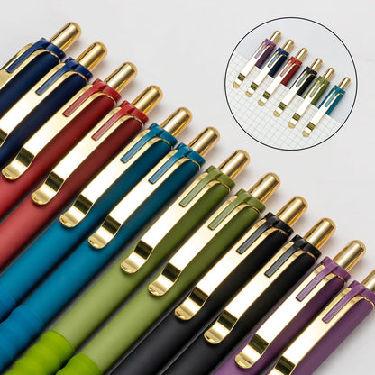 Linbsunne Ballpoint Pens Black Medium Point 1mm with Super Soft Grip Ball Point Pen for Men Women Retractable(style2, 12 pcs)