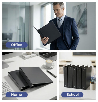 1.5-Inch 3-Ring Binder with Pockets, 1-1/2’’ Premium View Binders with Three Ring Binders Holds up to 325 Sheets US Letter Size, Bulk Pack of 6, Perfect for Home, Office, and School (1.5-inch) White