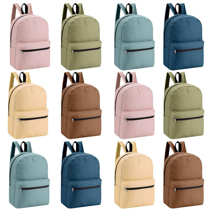 Amylove 12 Pack Backpack in Bulk 17 inch Lightweight Outdoor Travel Bag Classic Bookbags Bulk for Travel Middle High (Colorful,Lovely)
