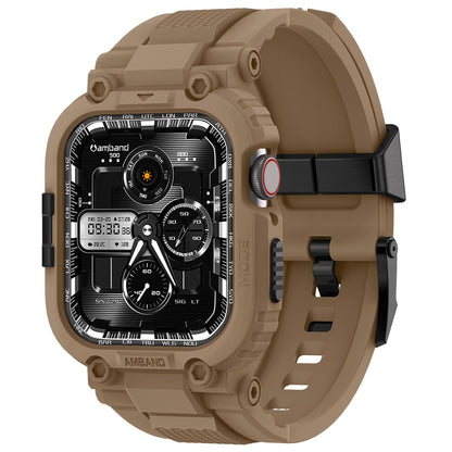 amBand Bands Compatible with Apple Watch 9/8/7 45mm, M1 Sport Series Rugged Case Protective Cover for iWatch 6/SE (3/2/1)/5/4/3 44mm Men Green