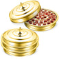 Jingmore Communion 2 Trays with Lid Christmas Holy Wine Serving Trays House up 80 Cups Stacking Stainless Steel Churches Ware Wine Bread Christmas Party Supplies (Gold)