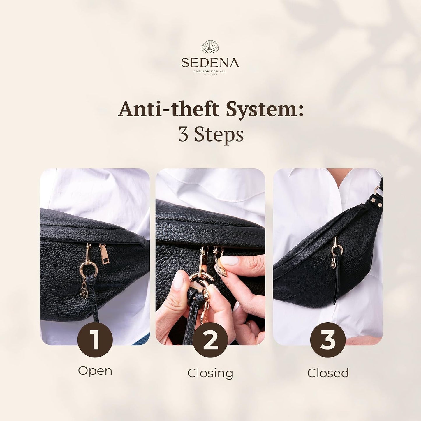 Anti Pickpocket Bag - RFID Crossbody Bag for Travel, Adjustable Strap Multiple Compartments Anti Theft Crossbody Bags for Women Vegan Travel Size Essentials Crossbody Bags for Women Large Size
