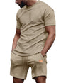 JMIERR Men's 2 Piece Outfit Anti-wrinkle T Shirts and Shorts Summer Beach Vacation Lounge Workout Pajamas Short Sleeve Sets