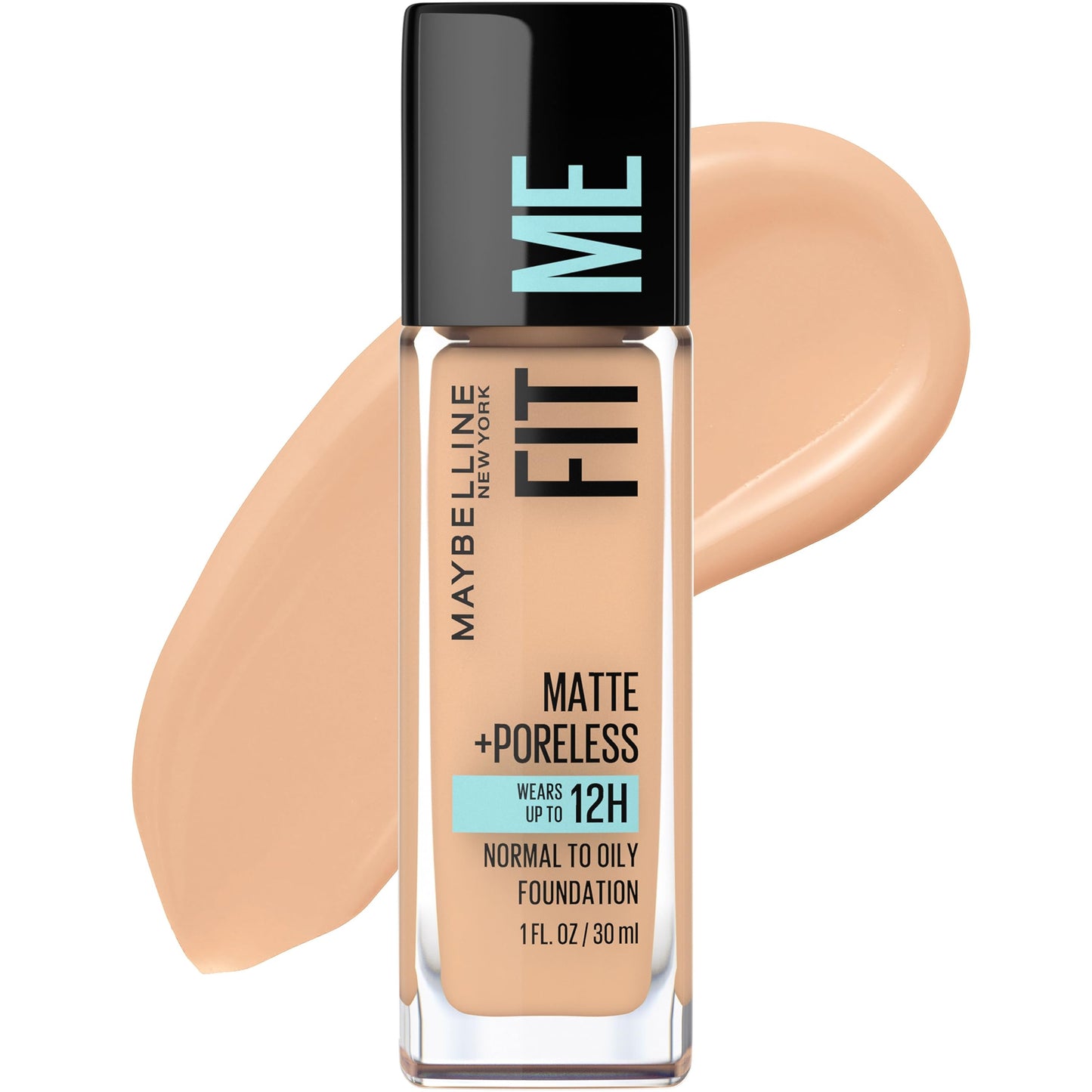Maybelline Fit Me Matte + Poreless Liquid Oil-Free Foundation Makeup, Mocha, 1 Count (Packaging May Vary)