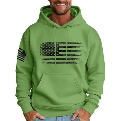 Ymosrh Mens Patriotic Hoodies USA Flag Print Hooded Sweatshirt Pullover Casual Fashion Hoodie, M-6XL
