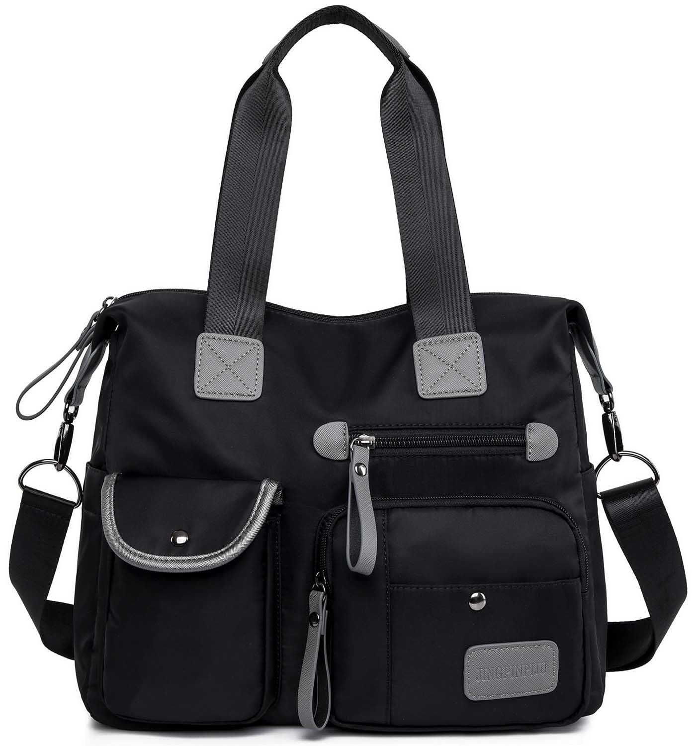 Tote Bag for Women,Multi Pockets Shoulder Handbag,Nurse Bag for Work,Large Cross body Purse,Fashion Nylon Top Handle Satchel