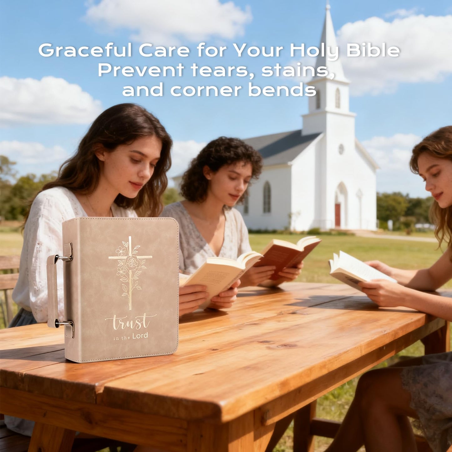 XKDOUS 20 Pcs Bible Case Set with Tabs, Pens, Study Supplies Carrier Holder Portable Men's Bible Bag Church Book Leather Cover Father Day Christian Gift for Dad, Mom, Men, Women