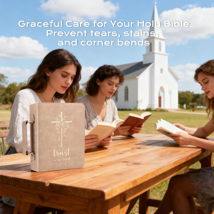 XKDOUS 20 Pcs Bible Case Set with Tabs, Pens, Study Supplies Carrier Holder Portable Men's Bible Bag Church Book Leather Cover Father Day Christian Gift for Dad, Mom, Men, Women