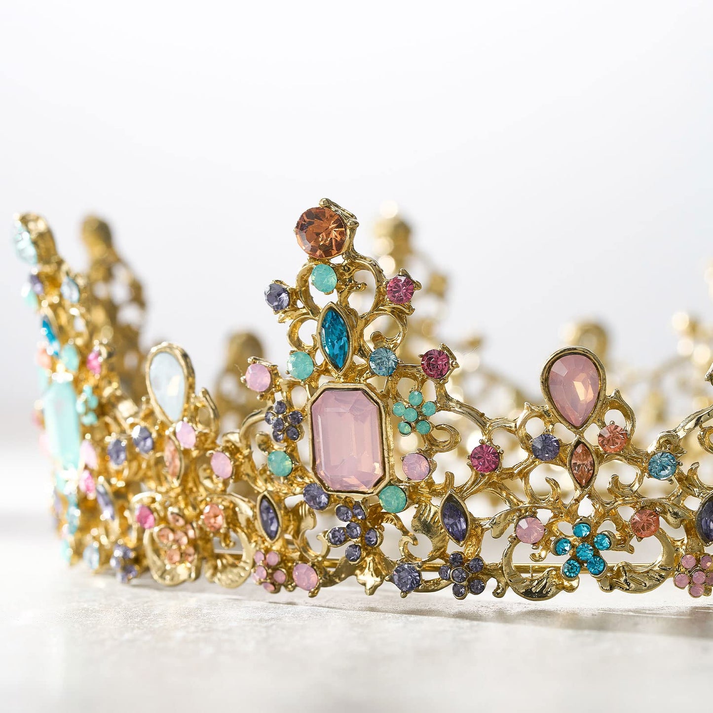 SWEETV Queen Crown for Women - Baroque Wedding Tiaras and Crowns,Jeweled Tiara Crown,Prom Birthday Halloween Hair Accessories